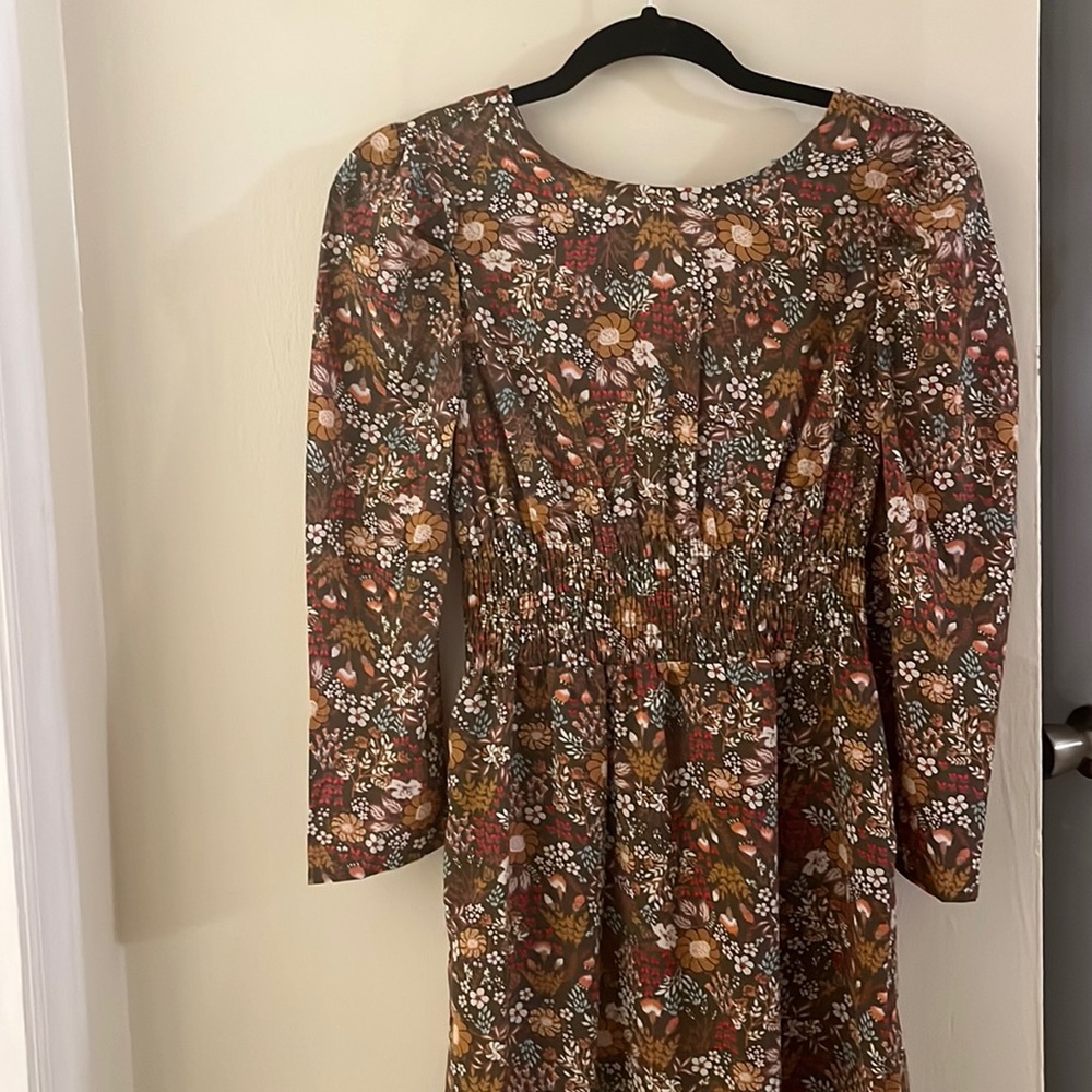 Small - Fall floral print maxi dress